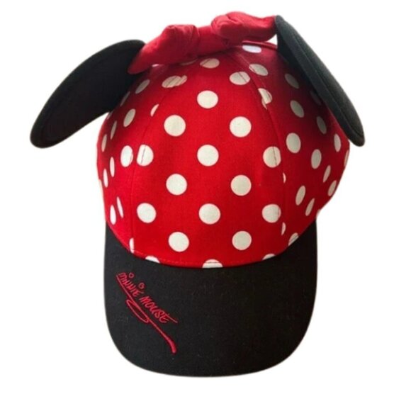 Minnie Mouse Black and Red Polka Dot Hat - Picture 1 of 4